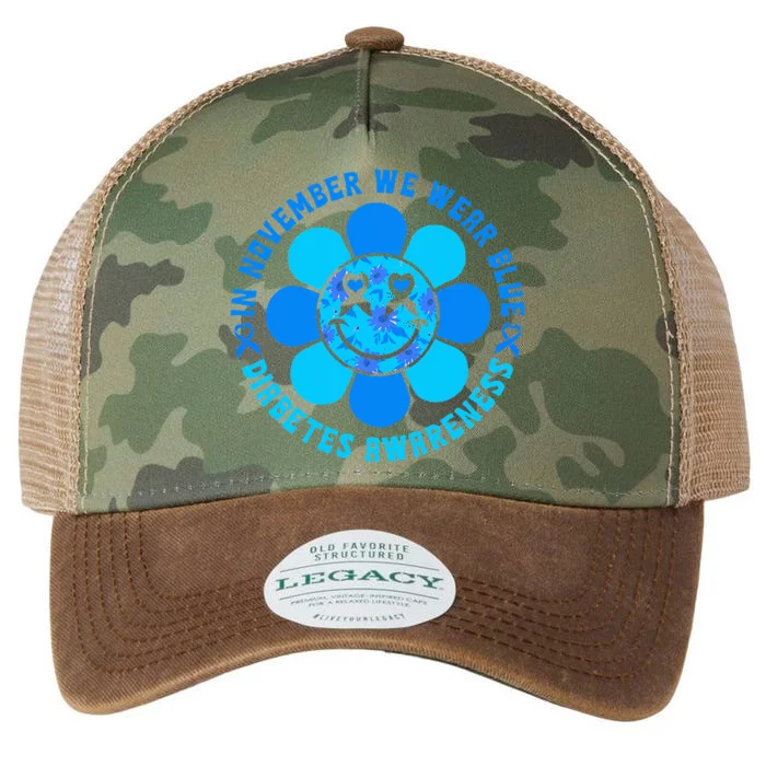 In November We Wear Blue T1D Type 1 Diabetes Awareness Legacy Tie Dye Trucker Hat