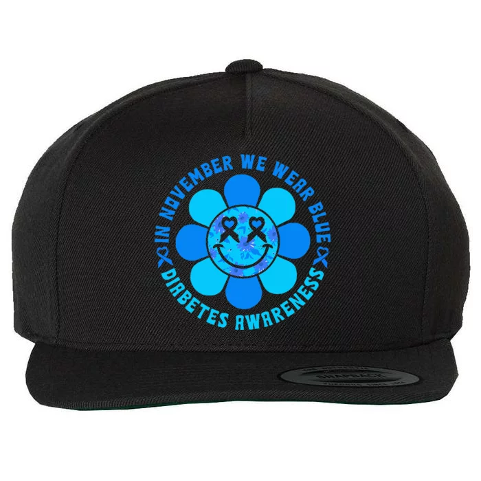 In November We Wear Blue T1D Type 1 Diabetes Awareness Wool Snapback Cap