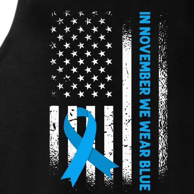 In November We Wear Blue - T1D Diabetes Awareness Ladies Tri-Blend Wicking Tank