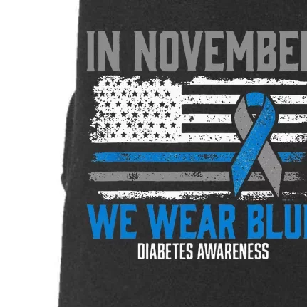 In November We Wear Blue T1D T2D Diabetic Diabetes Awareness Doggie 3-End Fleece Hoodie