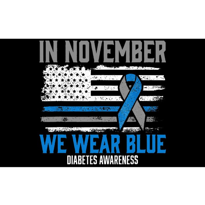 In November We Wear Blue T1D T2D Diabetic Diabetes Awareness Bumper Sticker