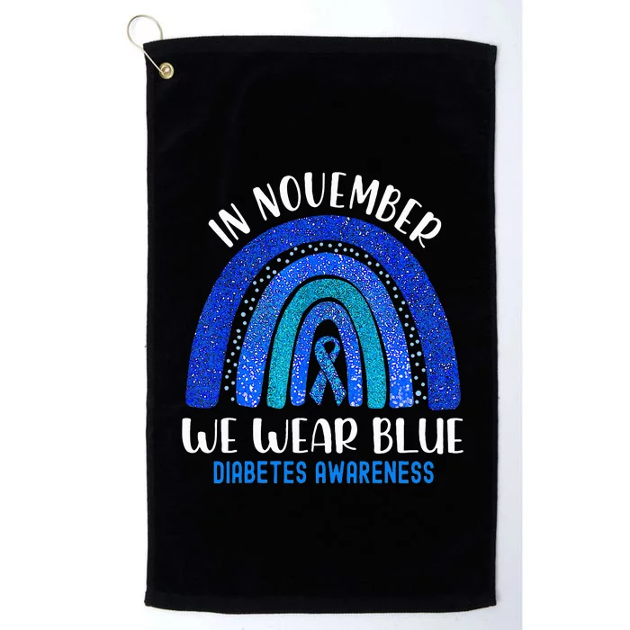 In November We Wear Blue Rainbow Diabetes Awareness Platinum Collection Golf Towel