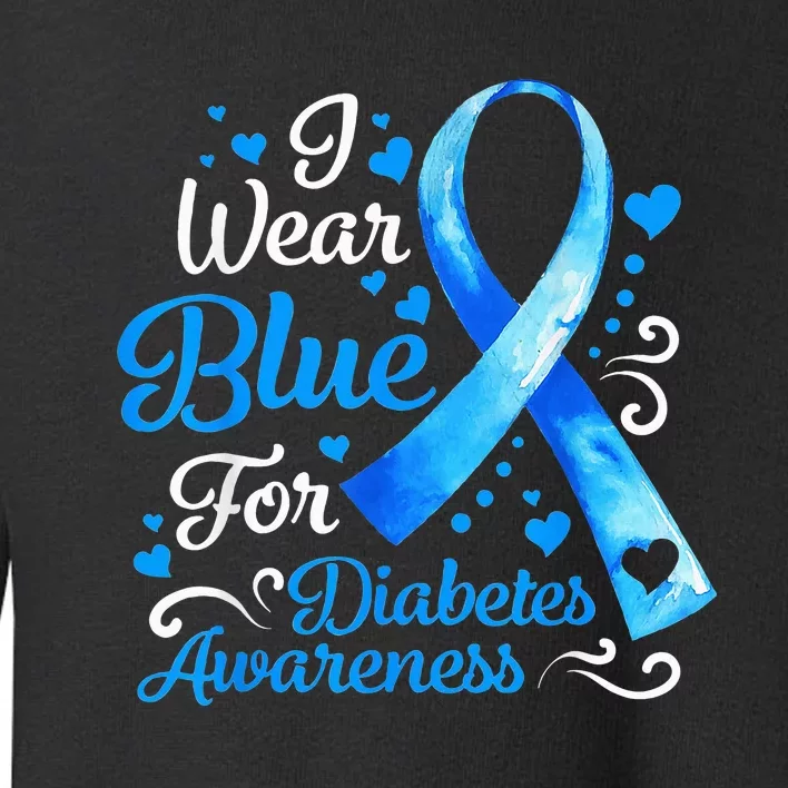 In November We Wear Blue Ribbon Diabetes Awareness Month Toddler Sweatshirt