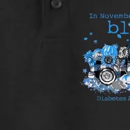 In November We Wear Blue Truck Diabetes Awareness Dry Zone Grid Performance Polo