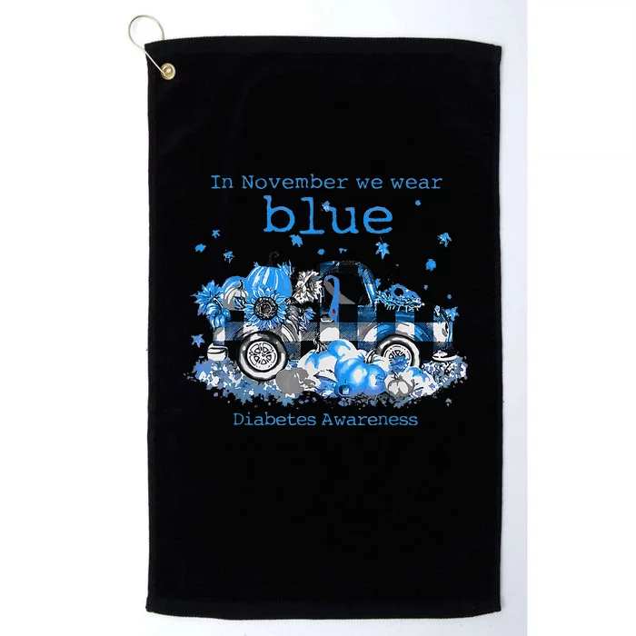 In November We Wear Blue Truck Diabetes Awareness Platinum Collection Golf Towel