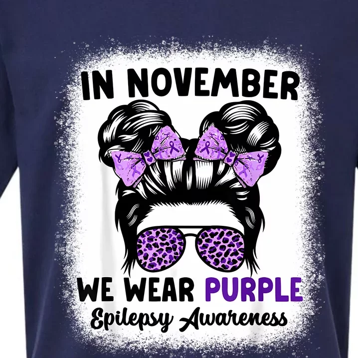 In November We Wear Purple Epilepsy Awareness Women Epilepsy Sueded Cloud Jersey T-Shirt