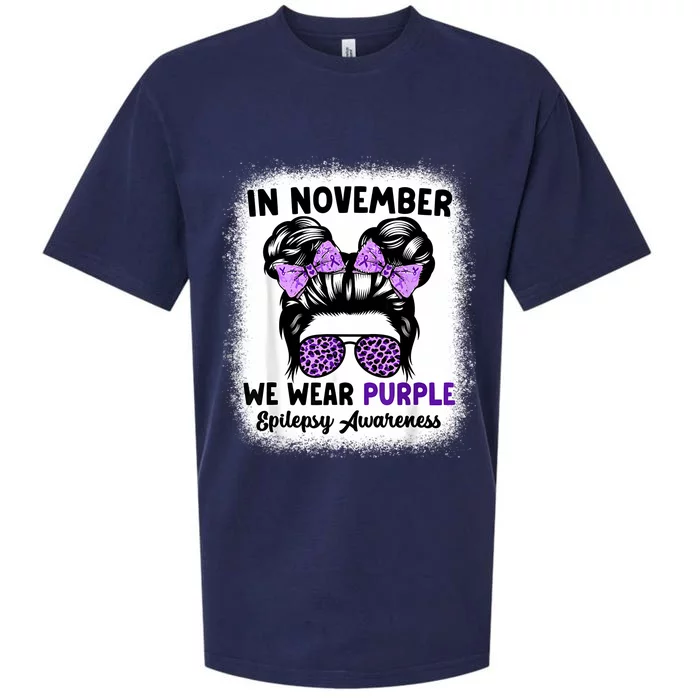 In November We Wear Purple Epilepsy Awareness Women Epilepsy Sueded Cloud Jersey T-Shirt