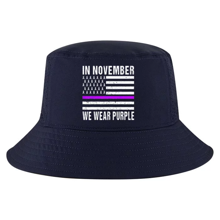 In November We Wear Purple Pancreatic Cancer Awareness Cool Comfort Performance Bucket Hat