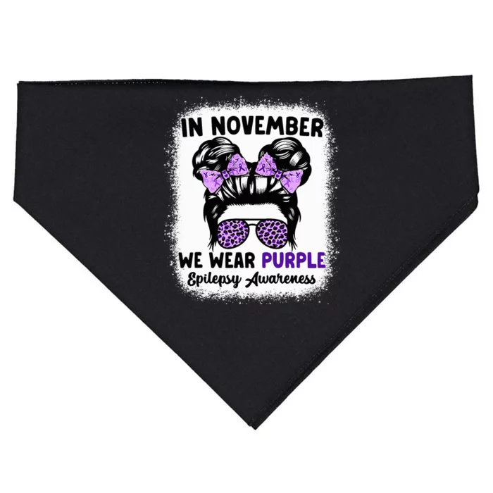 In November We Wear Purple Epilepsy Awareness Women Epilepsy USA-Made Doggie Bandana