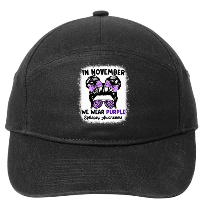 In November We Wear Purple Epilepsy Awareness Women Epilepsy 7-Panel Snapback Hat