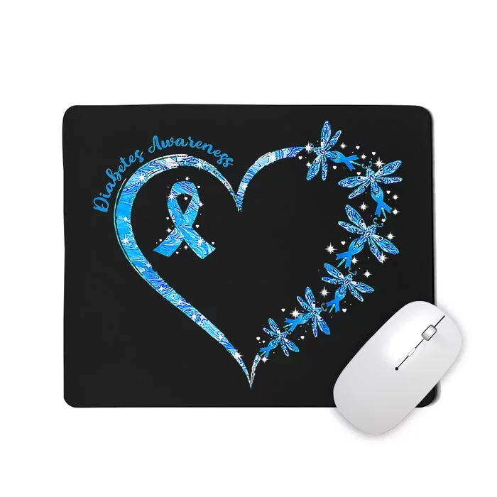 In November We Wear Blue Cure Diabetes Awareness Love Heart Mousepad