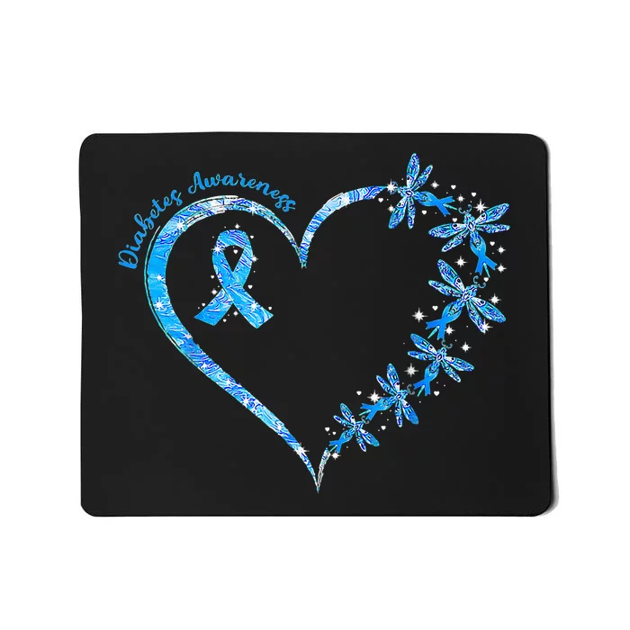 In November We Wear Blue Cure Diabetes Awareness Love Heart Mousepad