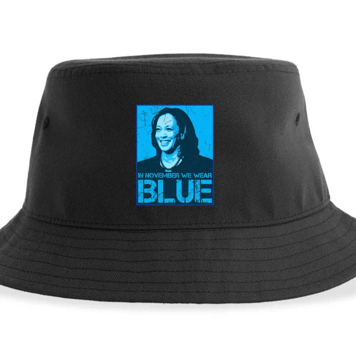 In November We Wear Blue Kamala Harris 2024 For President Sustainable Bucket Hat