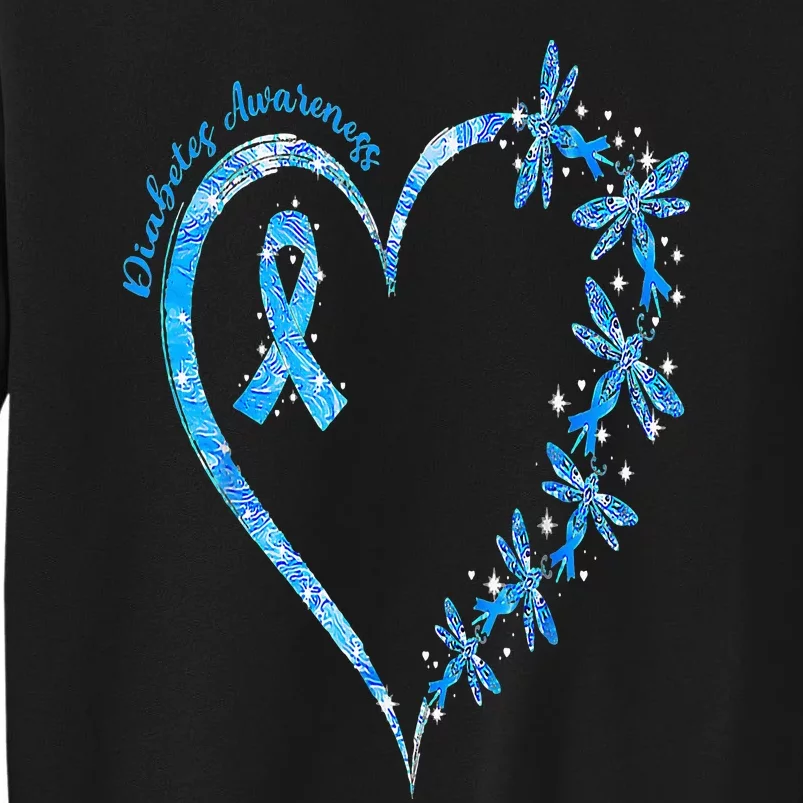 In November We Wear Blue Cure Diabetes Awareness Love Heart Tall Sweatshirt