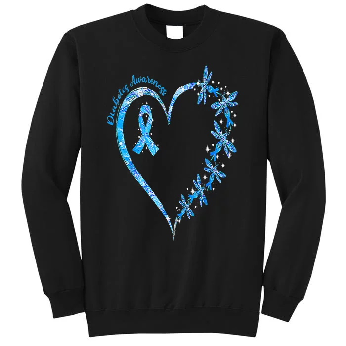 In November We Wear Blue Cure Diabetes Awareness Love Heart Tall Sweatshirt