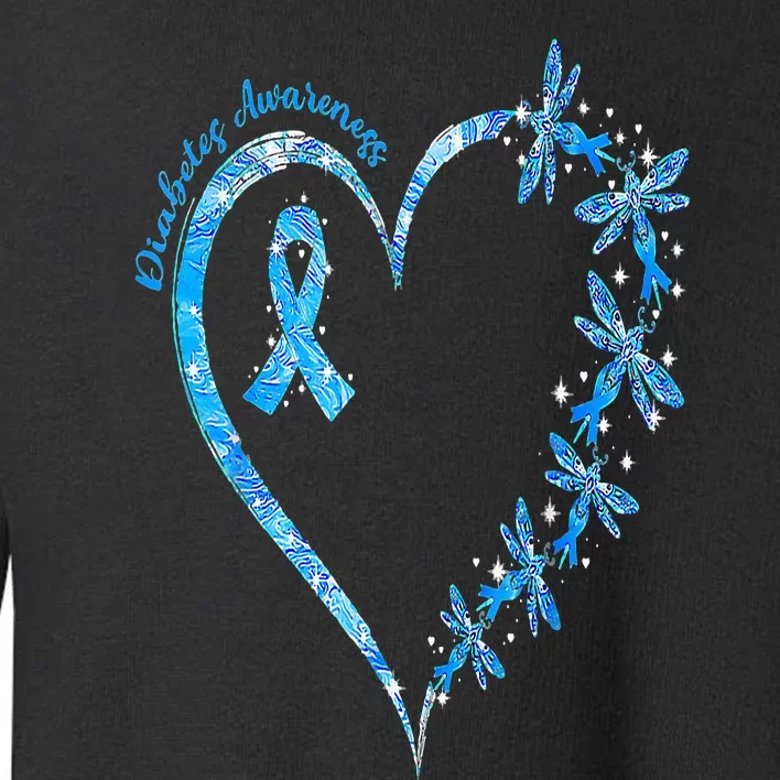 In November We Wear Blue Cure Diabetes Awareness Love Heart Toddler Sweatshirt