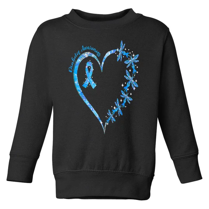 In November We Wear Blue Cure Diabetes Awareness Love Heart Toddler Sweatshirt