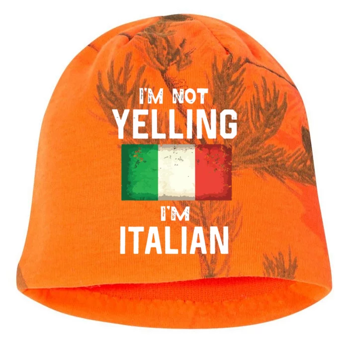 Im Not Yelling Im Italian Funny Italy Flag Kati - Camo Knit Beanie