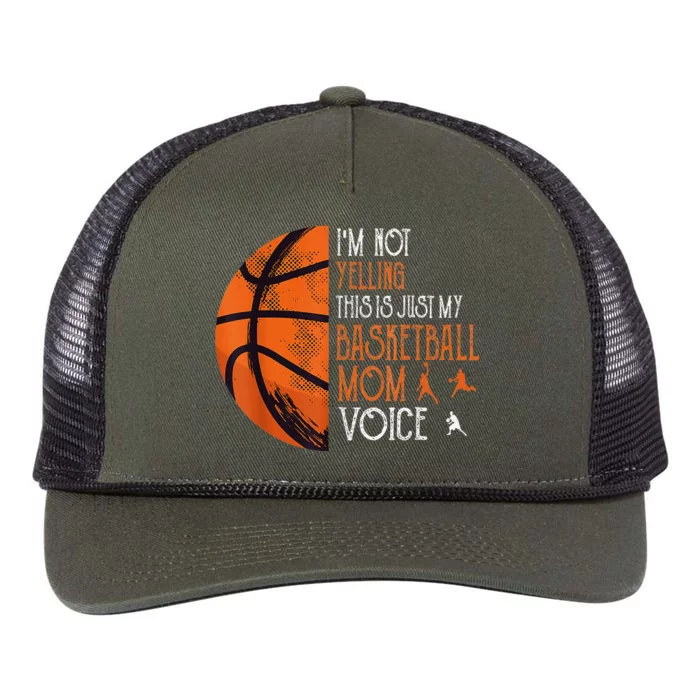 IM Not Yelling This Is Just My Basketball Mom Voice Retro Rope Trucker Hat Cap