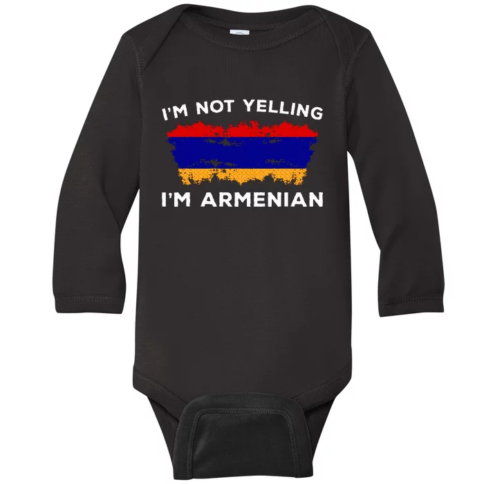 Im Not Yelling Im Armenian Humor Lover Baby Long Sleeve Bodysuit