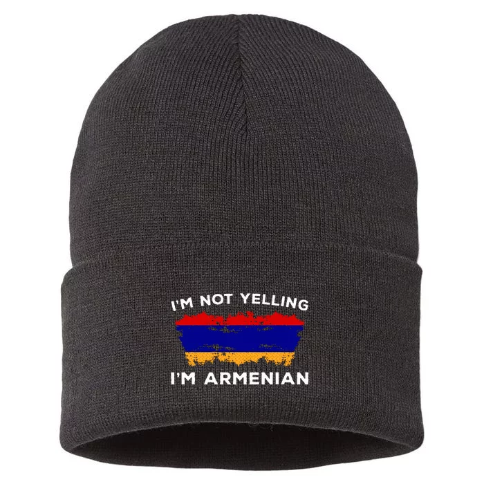 Im Not Yelling Im Armenian Humor Lover Sustainable Knit Beanie