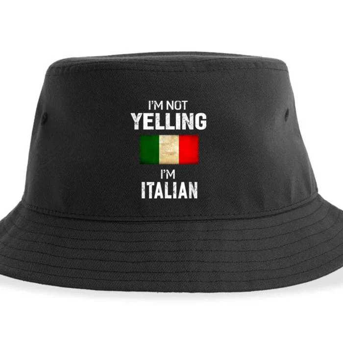 Im Not Yelling Im Italian Tee Shirts Men Women Funny Gift Sustainable Bucket Hat