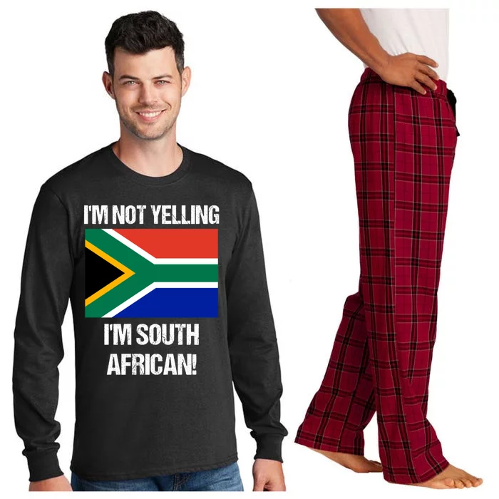 Im Not Yelling Im South African Country Flag South Africa Gift Long Sleeve Pajama Set