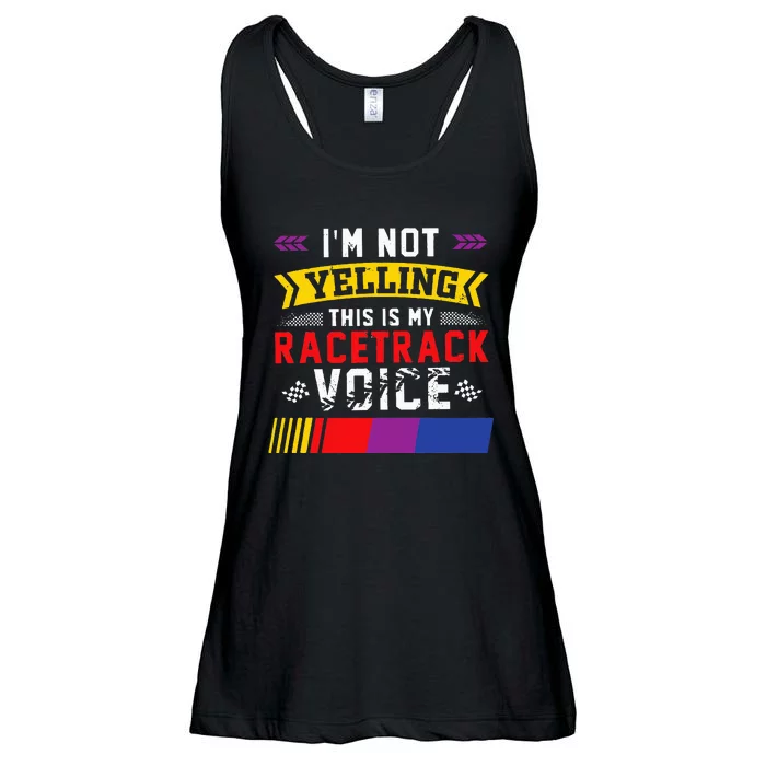 IM Not Yelling This Is My Racetrack Voice Ladies Essential Flowy Tank