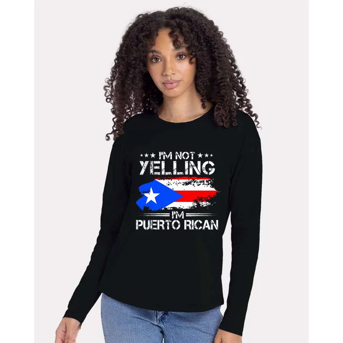 IM Not Yelling IM Puerto Rican Pride Puerto Rico Womens Cotton Relaxed Long Sleeve T-Shirt