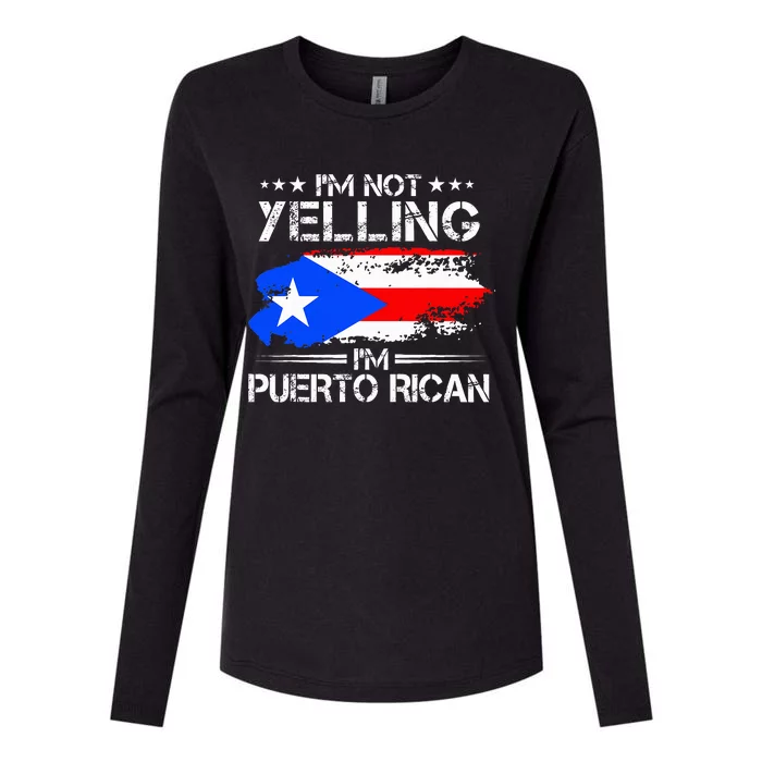 IM Not Yelling IM Puerto Rican Pride Puerto Rico Womens Cotton Relaxed Long Sleeve T-Shirt