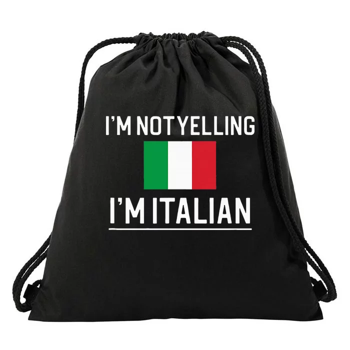 IM Not Yelling IM Italian Drawstring Bag