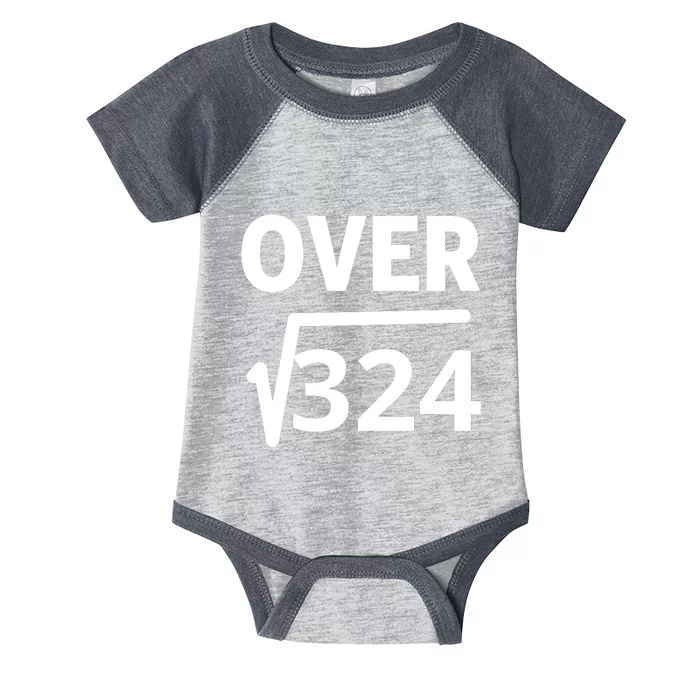 IM Over 18 Funny Square Root Math Design Infant Baby Jersey Bodysuit