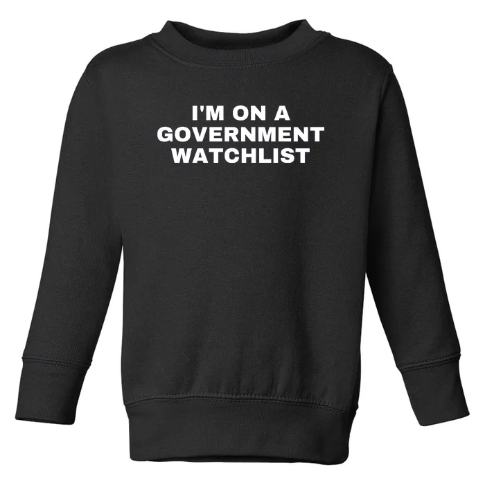 Im On A Government Watchlist Toddler Sweatshirt