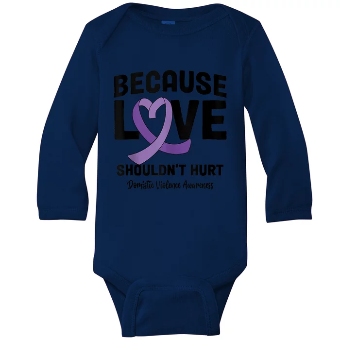 In October Awareness Domestic Violence Awareness Purple Baby Long Sleeve Bodysuit