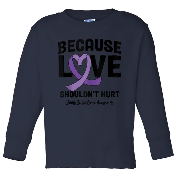 In October Awareness Domestic Violence Awareness Purple Toddler Long Sleeve Shirt