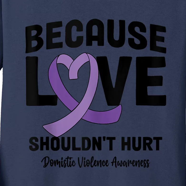 In October Awareness Domestic Violence Awareness Purple Kids Long Sleeve Shirt