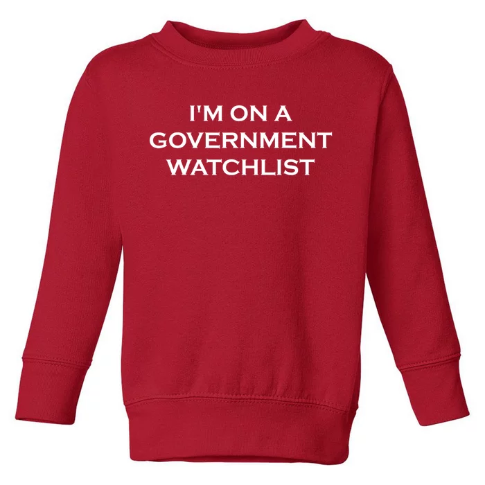 Im On A Government Watchlist Toddler Sweatshirt