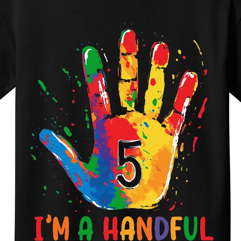 IM Officially A Handful 5th Cute Five Birthday Party Kids T-Shirt