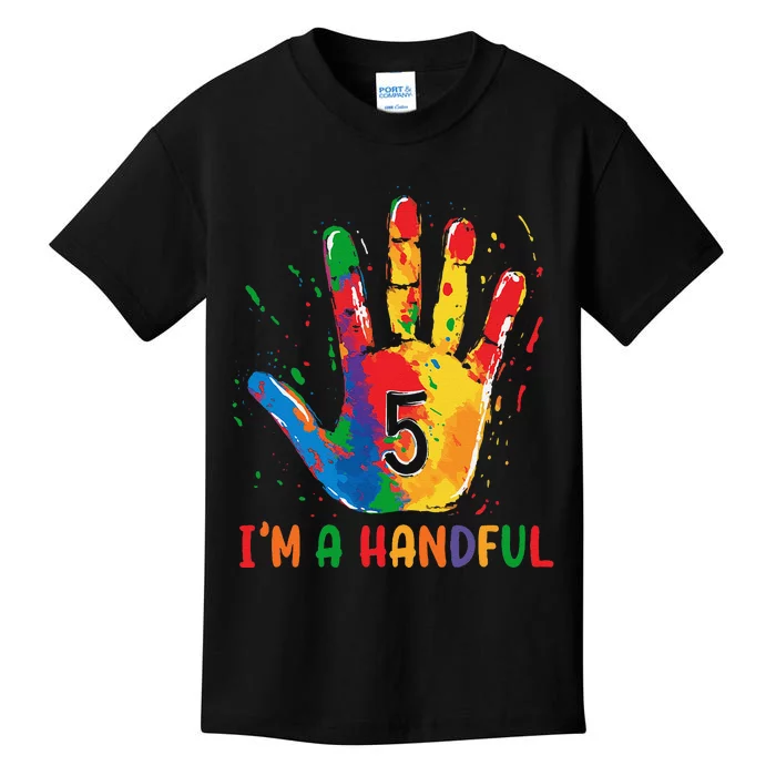 IM Officially A Handful 5th Cute Five Birthday Party Kids T-Shirt