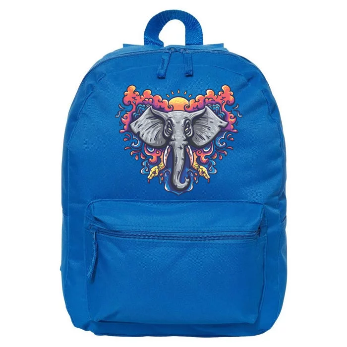 Illustration Of An Elephant Sunrise 16 in Basic Backpack