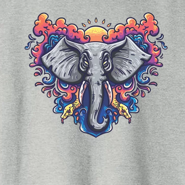 Illustration Of An Elephant Sunrise Women's Crop Top Tee