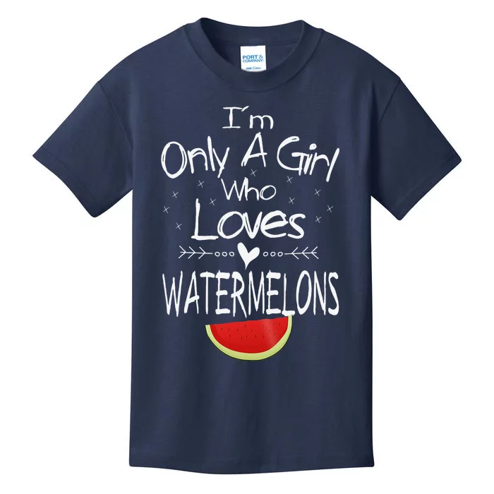 I'm Only A Girl Who Loves Watermelons Valentine's Day Women Kids T-Shirt