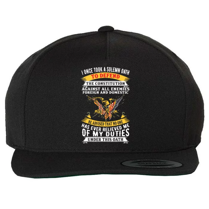 I Once A Solemn Oath To Defend The Constitution Wool Snapback Cap