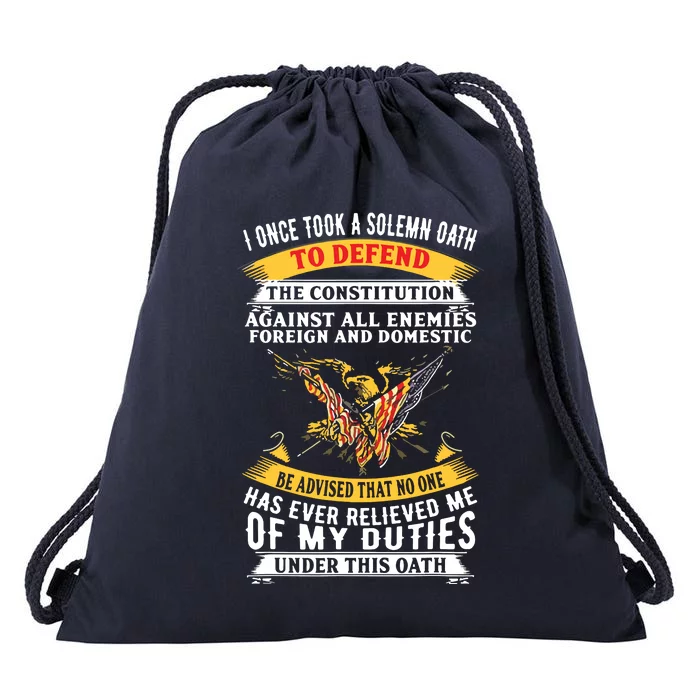 I Once A Solemn Oath To Defend The Constitution Drawstring Bag