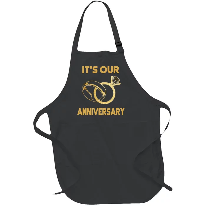 ItS Our Anniversary Wedding Love You Wife Husband Full-Length Apron With Pocket