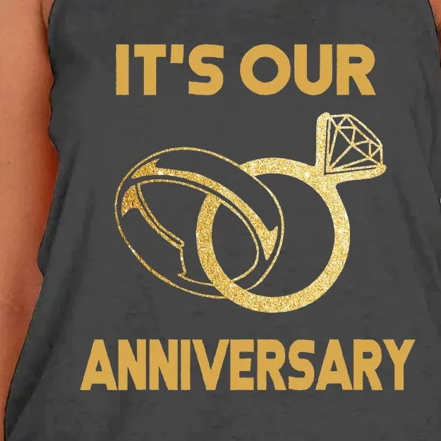 ItS Our Anniversary Wedding Love You Wife Husband Women's Knotted Racerback Tank