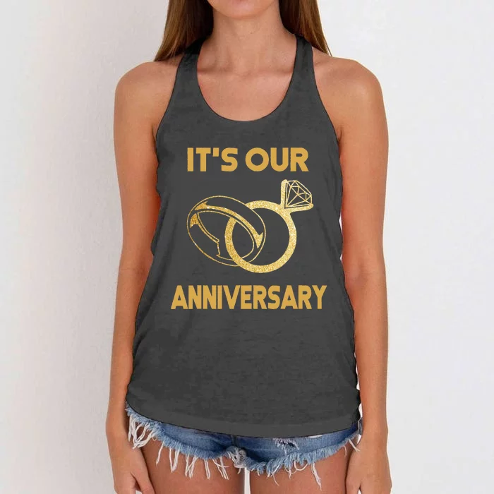 ItS Our Anniversary Wedding Love You Wife Husband Women's Knotted Racerback Tank