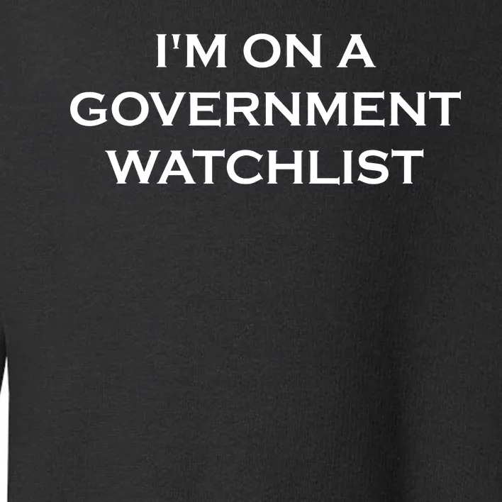 Im On A Government Watchlist Toddler Sweatshirt