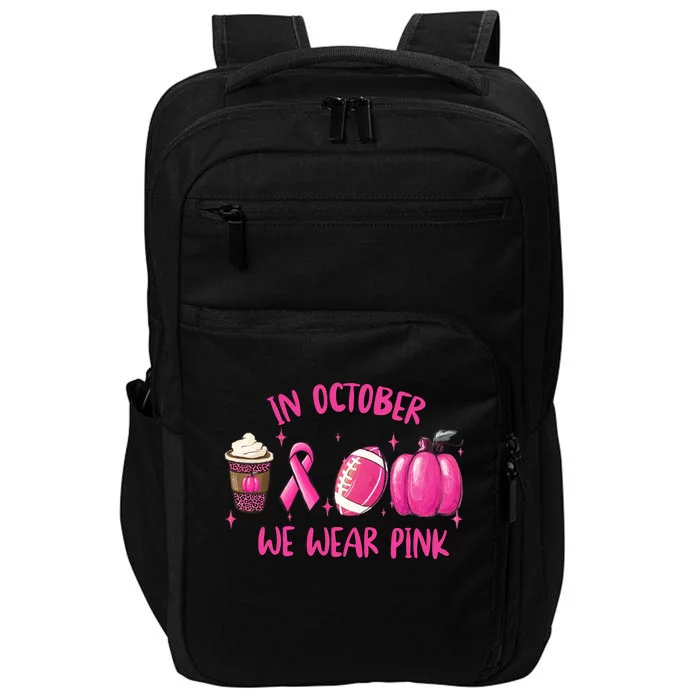 In October Breast Cancer Football Oktoberfest Halloween Impact Tech Backpack