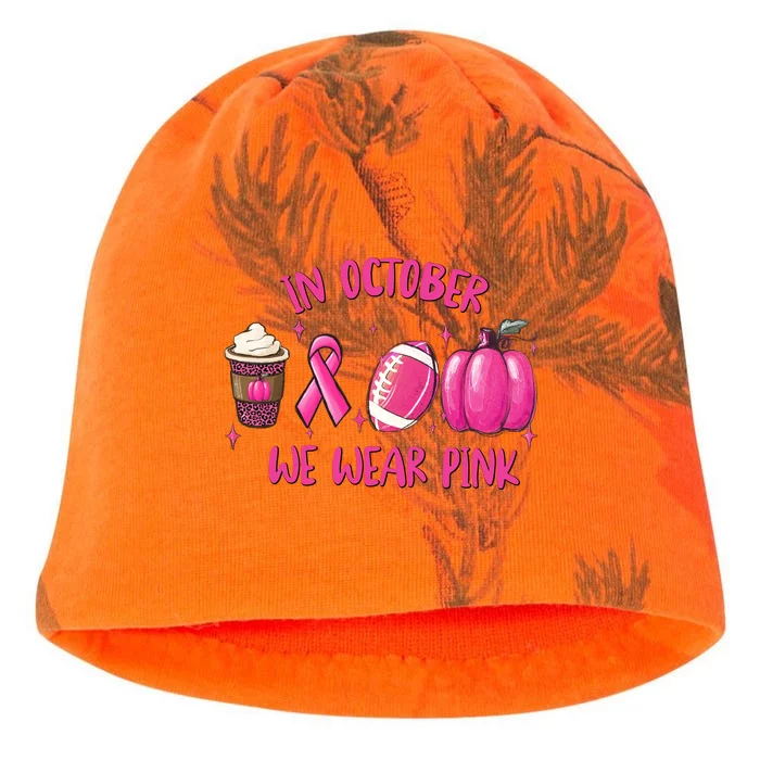 In October Breast Cancer Football Oktoberfest Halloween Kati - Camo Knit Beanie